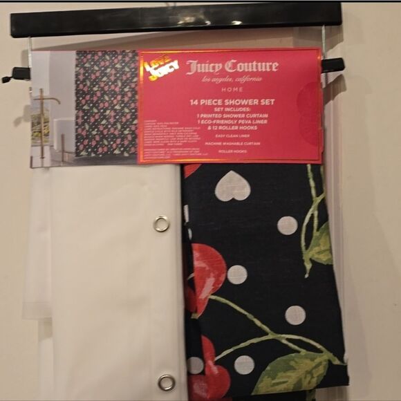 Juicy Couture Home Cherry Hearts 14-Piece Shower Set - Picture 5 of 6